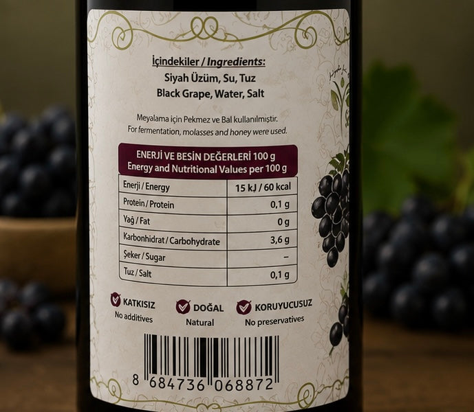 Kara Üzüm Sirkesi 500 gr / Zwarte Druivenazijn 500 gr