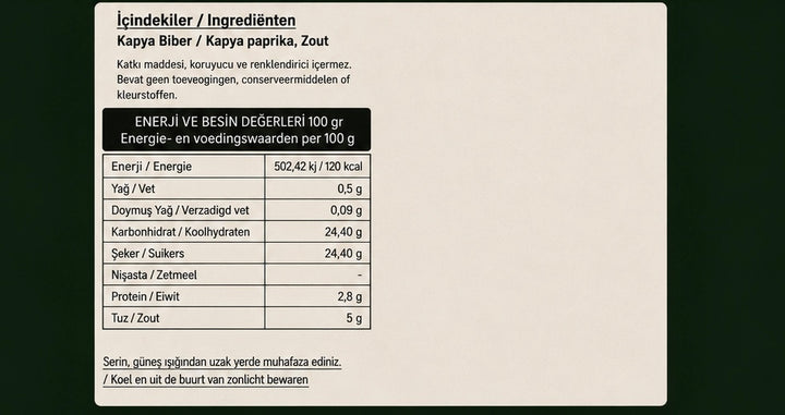 Ev Biber Salçası Tatlı 1 kg / Zoete Paprikapasta 1 kg