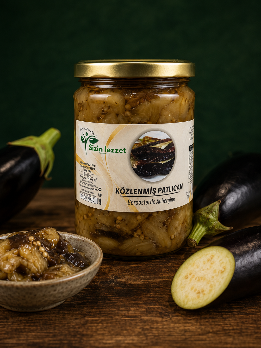 Közlenmiş Patlıcan 700 gr / Geroosterde Aubergine 700 gr